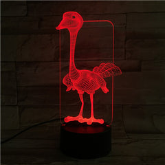 Ostrich - 3D Optical Illusion LED Lamp Hologram