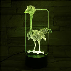 Ostrich - 3D Optical Illusion LED Lamp Hologram