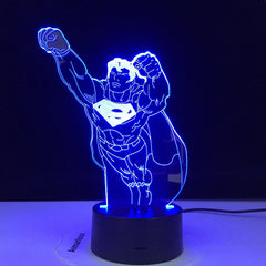 3D-3471 Superman Night Light Lamp 3D Illusion Nightlight for Child Bedroom Decor Usb Battery Powered lamp Awesome Christmas Gift