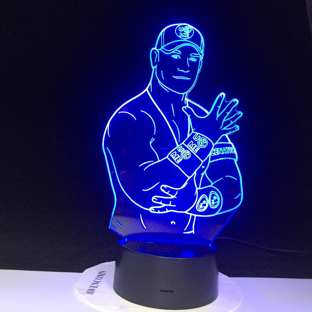 ohn Cena Sport Wrestler Celebrity 3D Led Night Light Touch Sensor Color Changing Nightlight for Office Room Decor Lights 3130