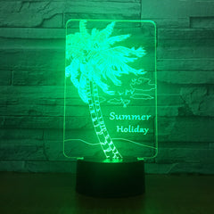 Summer Holiday Coconuts Tree Shape 3d lamp Table Lamp Acrylic Creative Decorations Bedroom Sleeping Nightlight Gift Dropshipping