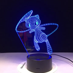 Mew Pokemon Go Lovely 3D Lamp 7 Colors Led Night Lamps For Kids Touch Led Usb Table Lampara Baby Cartoon Sleeping Nightlight