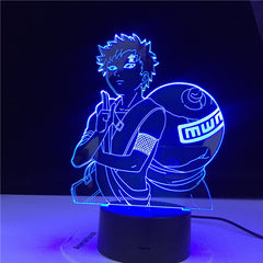 3D Lamp NARUTO Gaara Figure Children's Night light LED Anime Japanese Manga Battery Lamp Baby Sleep Nightlight Best Gift