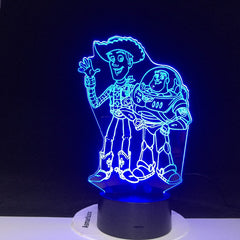 3D-4349 Toy 3D LED Night Light Woody Buzz Lightyear 7 Color Changing Lamp Room Decoration Action Figure Toy For Christmas Gift