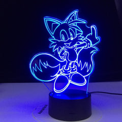 Cartoon Night Light ABS Base With Acrylic Light Borad Optical illusion Sonic the Hedgehog Amine Desk Lamp Dropshipping