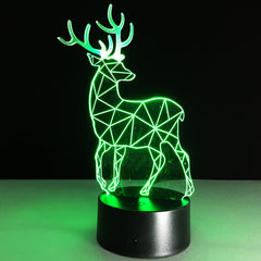 3D Deer Plastic Desk Lamp Table Lights Handcraft LED Night Light Bedroom Christmas Toy 7 Colors Gift USB Plug Drop Shipping