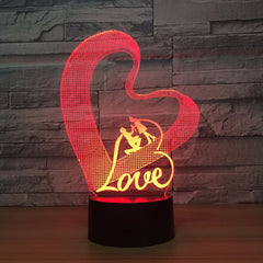 Love Heart 3D Night Light LED Table Lamp 3D Illusion Lamp Romantic Party Atmosphere Lamp For Wedding Decoration Wife's Gift