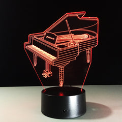 3D Piano Light Table Kids Lamp 7 Colors Changing Effect Decorative Bedroom Lights Touch USB 3AA Battery Light Music Fan's Gift