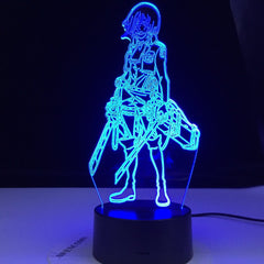 3D Lamp Attack on Titan Mikasa Ackerman Figure Kids Nightlight for Room Decoration Led Color Changing Night Light Anime Gift