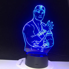 John Cena Sport Wrestler 3D Led Night Light Touch Sensor Color Changing Nightlight for Office Room Decor Cool Table Lamp 3130