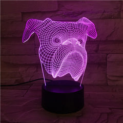 Dog Face - 3D Optical Illusion LED Lamp Hologram