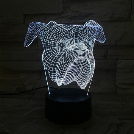Dog Face - 3D Optical Illusion LED Lamp Hologram