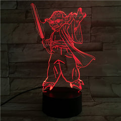 Master Yoda - 3D Optical Illusion LED Lamp Hologram