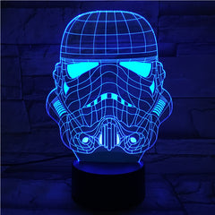 Trooper Mask - 3D Optical Illusion LED Lamp Hologram