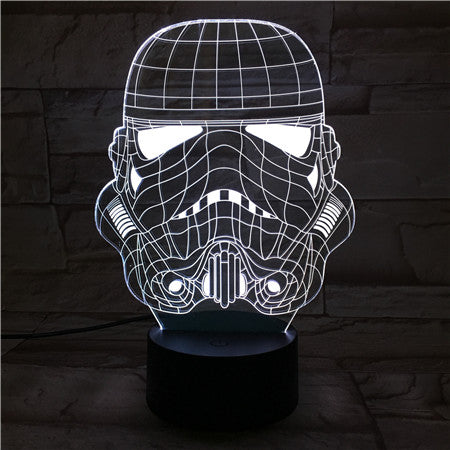 Trooper Mask - 3D Optical Illusion LED Lamp Hologram