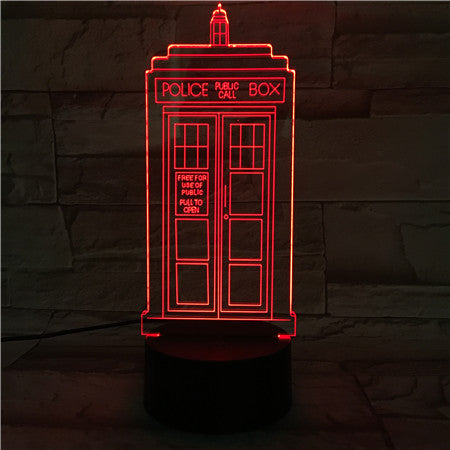 Police Box - 3D Optical Illusion LED Lamp Hologram