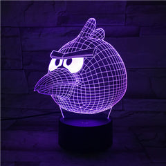 Angry Bird - 3D Optical Illusion LED Lamp Hologram