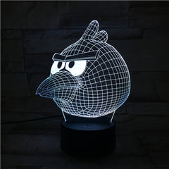 Angry Bird - 3D Optical Illusion LED Lamp Hologram