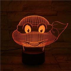 Turtle Face - 3D Optical Illusion LED Lamp Hologram