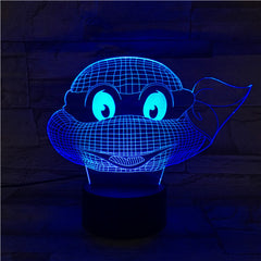 Turtle Face - 3D Optical Illusion LED Lamp Hologram