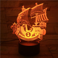 Pirate Ship - 3D Optical Illusion LED Lamp Hologram