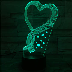 Heart  - 3D Optical Illusion LED Lamp Hologram