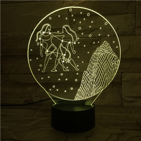 Gemini  - 3D Optical Illusion LED Lamp Hologram