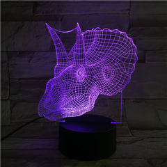 Dino head - 3D Optical Illusion LED Lamp Hologram