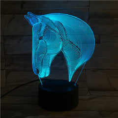 Horse Head - 3D Optical Illusion LED Lamp Hologram