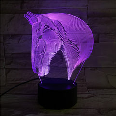Horse Head - 3D Optical Illusion LED Lamp Hologram