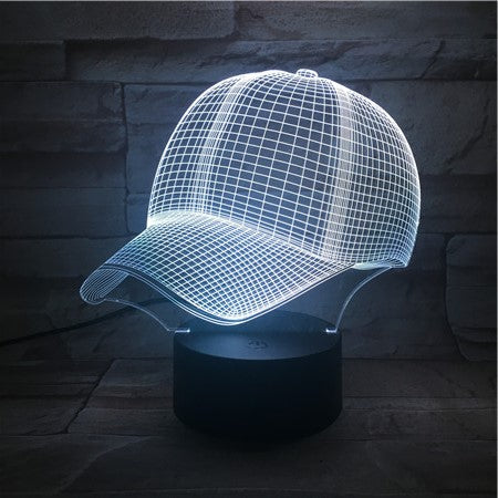 Baseball Hat- 3D Optical Illusion LED Lamp Hologram