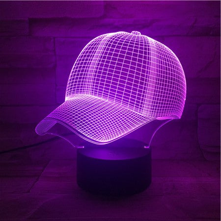 Baseball Hat- 3D Optical Illusion LED Lamp Hologram