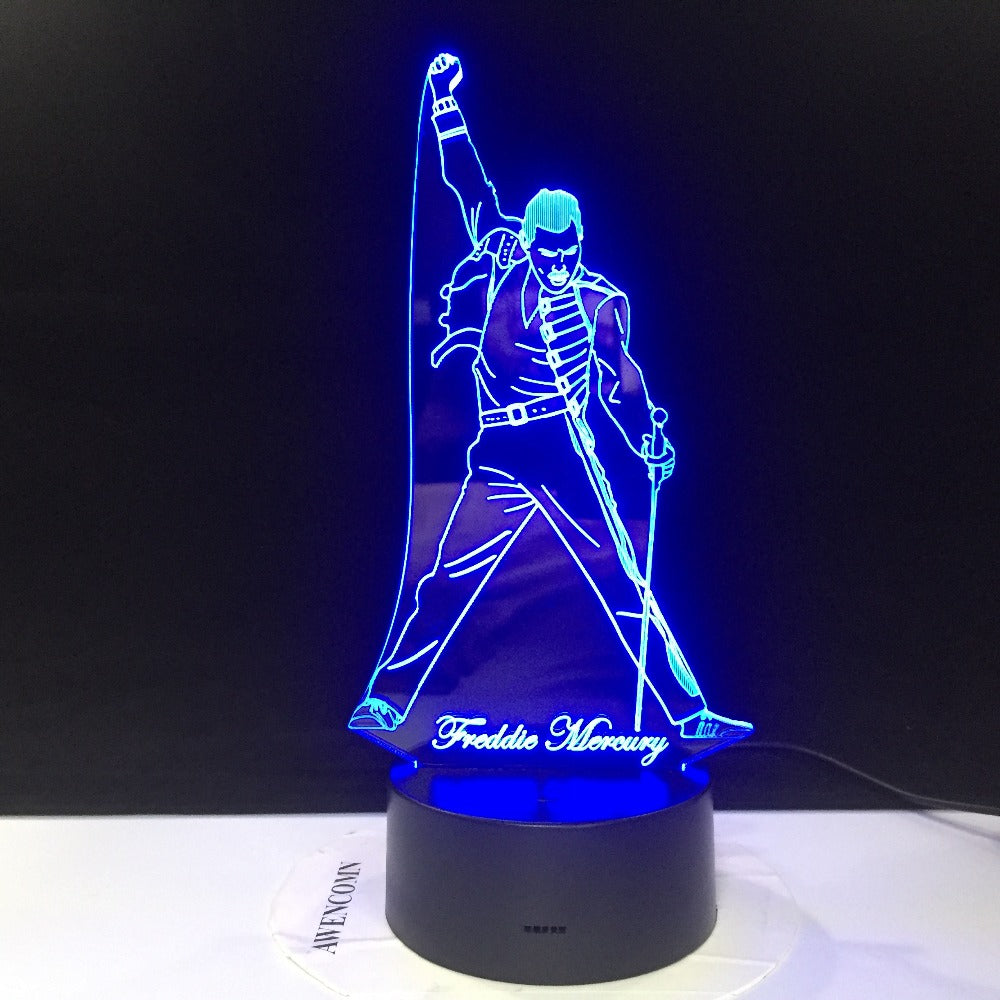 Queen Freddie Mercury 3d Night Light Touch Sensor Baby Kids Nightlight for Office Room Decorative Led Lamp Gift Dropshipping