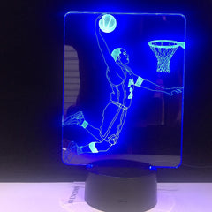 Slum Dunk Figure 3d LED Night Light Lamp Jordan Sports Basketball Home Decoration Birthday Gift for Kids Boy Child Nightlight