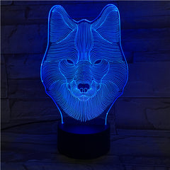 Wolf - 3D Optical Illusion LED Lamp Hologram