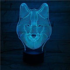 Wolf - 3D Optical Illusion LED Lamp Hologram