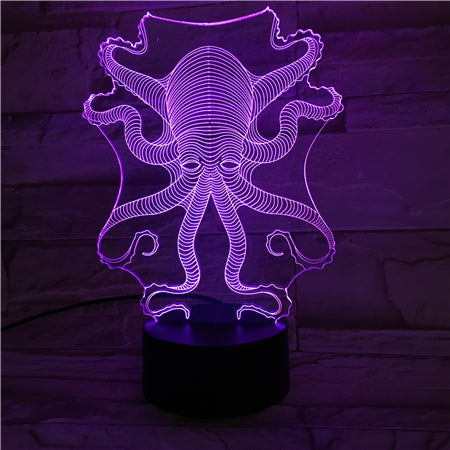 Octopus - 3D Optical Illusion LED Lamp Hologram