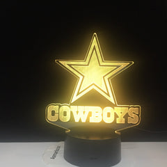 Cowboy Logo Light Gift 3D LED Lamp Shape Night Lamp 7 Colors Change Decoration Lights Best Birthday Gift Drop Shipping