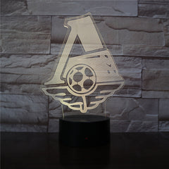 FC Lokomotiv Moscow Football Club 3D LED Night Light for Office Home Room Decoration Child Boys Baby Nightlight Table Lamp Gift