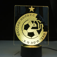 Maccabi haifa F.C Club Soccer 3D LED lamp Table Lamp Acrylic Creative Decorations Bedroom Sleeping Nightlight Gift Dropshipping