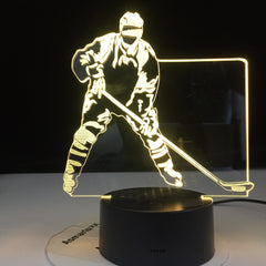 Colorful Touch 3d Led Night Light Hockey Lamp USB Illusion Atmosphere Table Lamp for Children Baby Kids Gift Bedside Bedroom