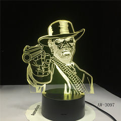 Red Dead Redemption 2 3D Table Lamp Kids Adult LED Colorful Touch Lamp Bedroom Remote Control Night Luminous Game Toys AW-3097