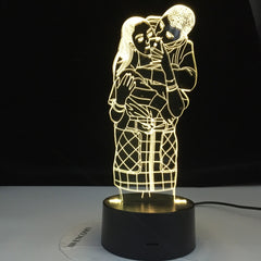 I LOVE YOU Couple Sweet Lover 3D Lamp Colorful 3d Night Light Romantic Wedding Party Decorative Atmosphere lamp