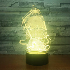 Dragon Boat Ship Design Shape 3d lamp Table Lamp Acrylic Creative Decorations Bedroom Sleeping Nightlight Gift Dropshipping