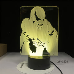 Venom Agents Figma Marvel Model 3D LED Illusion Nightlight Fairy Light Desk Lamp Avengers Movable Body Venom Figure Toys AW-3579