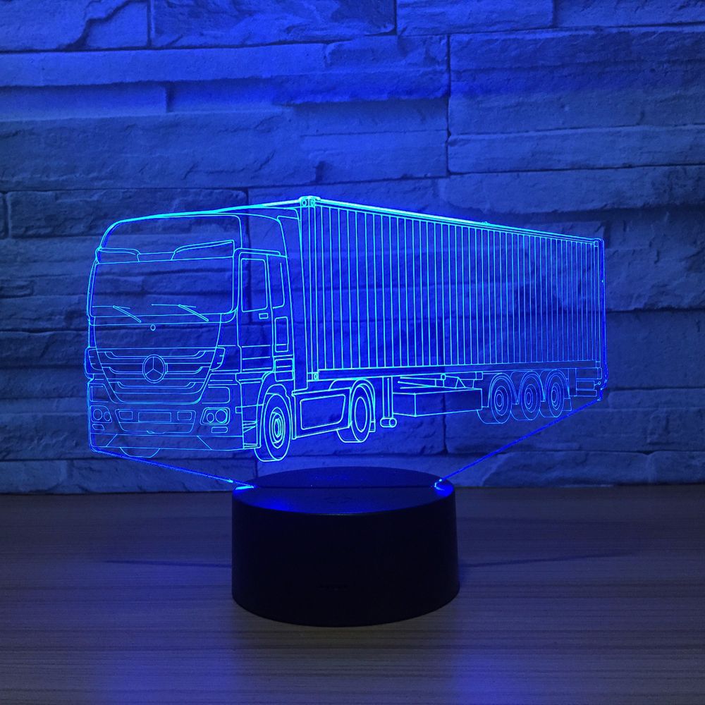 Container Truck 3D Remote Control 7 Color Lamp Visual Led Night Lights For Kids Touch Usb Table Lampara Lampe Dropshipping