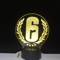 Rainbow Six Siege 3D Night Light LED Touch Sensor 7 Colors Changing Child Kids Gift FPS Game Table Lamp Rainbow 6 Logo 2878