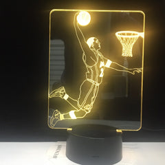 Slum Dunk Figure 3d LED Night Light Lamp Jordan Sports Basketball Home Decoration Birthday Gift for Kids Boy Child Nightlight