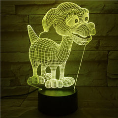 Cartoon 3D Cute Dog Night Lamp 7 Color Change Acrylic Remote Touch Desk Lamp Christmas Decorations For Home 510