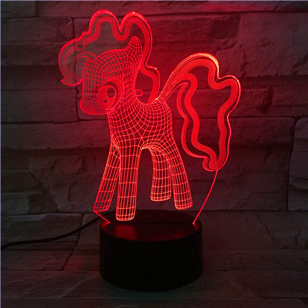 New 3D Night Light Unicorn 7 Color Change Remote Control Cute Dog USB Visual Lampara Baby Desk Lamp Kid Gift 514